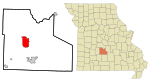 Laclede County Missouri Incorporated and Unincorporated areas Lebanon Highlighted